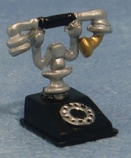 Old Style Cradle Phone Black &