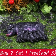 Micro Landscape Pig And Piglet Figurine Resin Garden Decor For Farmhouse And
