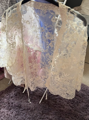 Lace bolero shrug cream - lace,