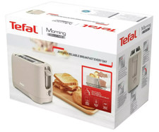Tefal Morning 2 Slice Toaster - Modern Cream, Dotted Design Easy Clean, TT2M08G0