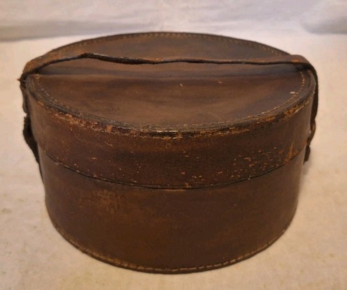 Antique leather collar box - antique,