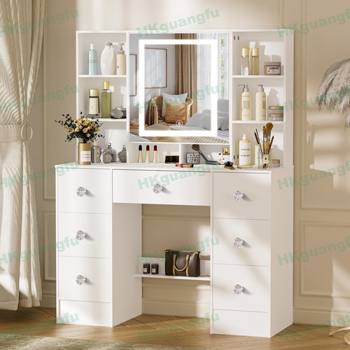 Led lighted dressing table - lighted,