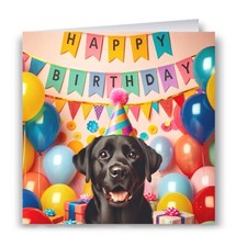 Black Labrador Birthday Card