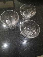 3 x Footed Vintage Glass Sundae Dishes/Bowls