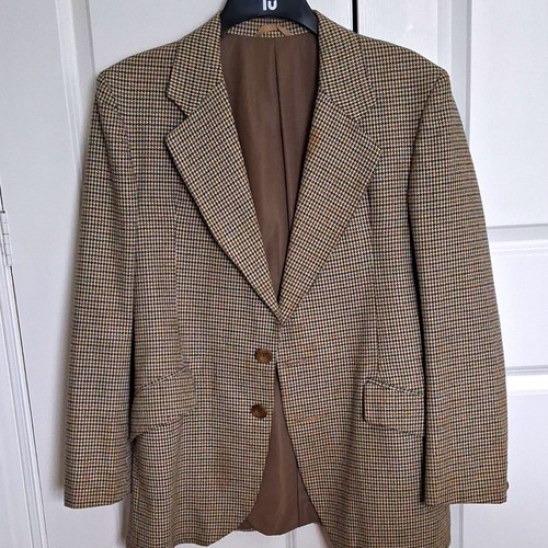 Brown beige houndstooth - houndstooth, wool