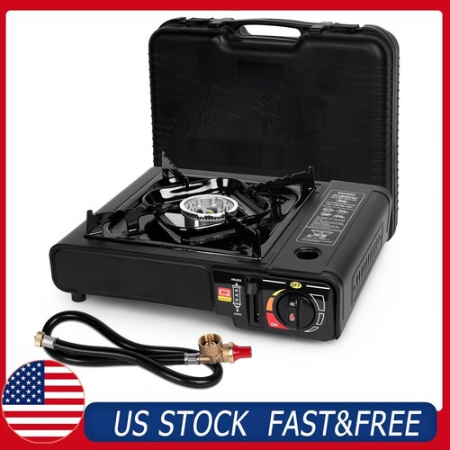 Black dual fuel stove portable - stove,