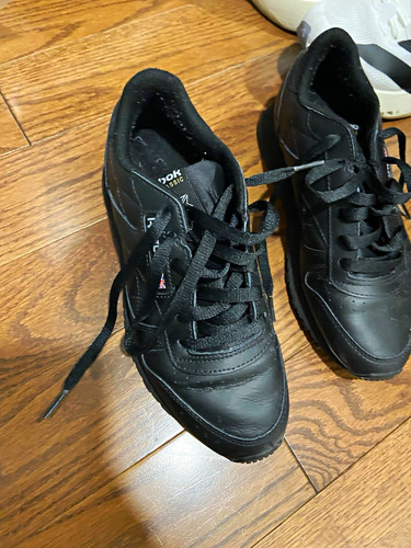 Reebok black leather - reebok, top