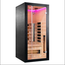 Miracle 1  Person LUX Black Infrared Home Sauna Premium Wooden Heat Therapy