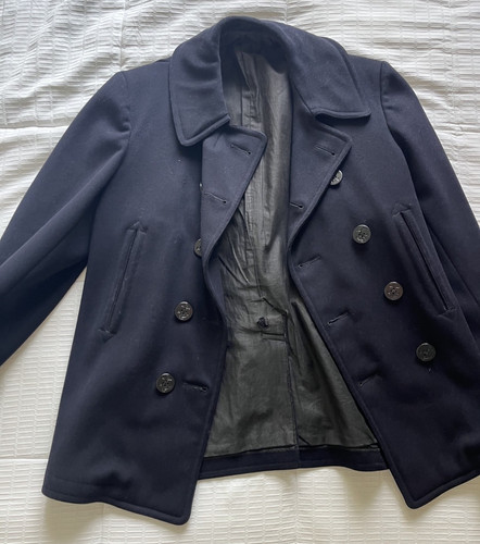 Vintage navy pea coat men - navy,