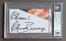 CHUCK BERRY SIGNED SLABBED BECKETT BAS COA ROCK & ROLL MUSIC SINGER AUTOGRAPHED