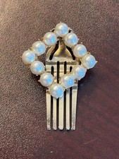 Vintage Hinged Faux Pearl Hair Comb