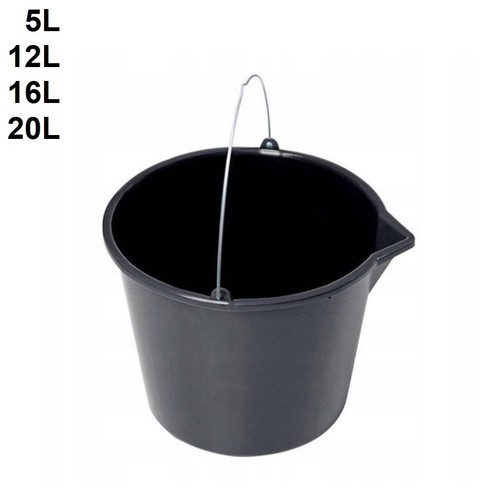 Plastic bucket black - plastic,