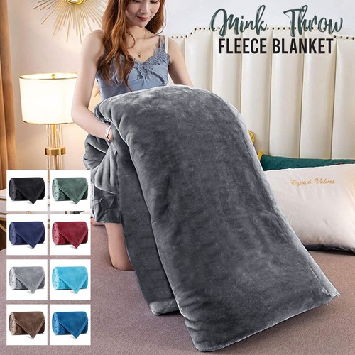 Faux fur fleece blanket bed - blanket,