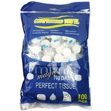 100PCS Compressed Towel Coin Tissue Portable Disposable Travel Camping Wipes