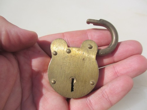 Antique brass padlock - antique,