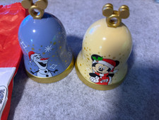 Morrisons Disney Bells MICKEY & OLAF  Christmas Tree Decorations