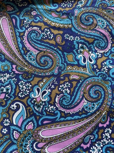 Vintage fabric paisley - vintage, blue