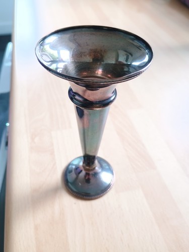 Vintage silver plated bud vase - vintage,