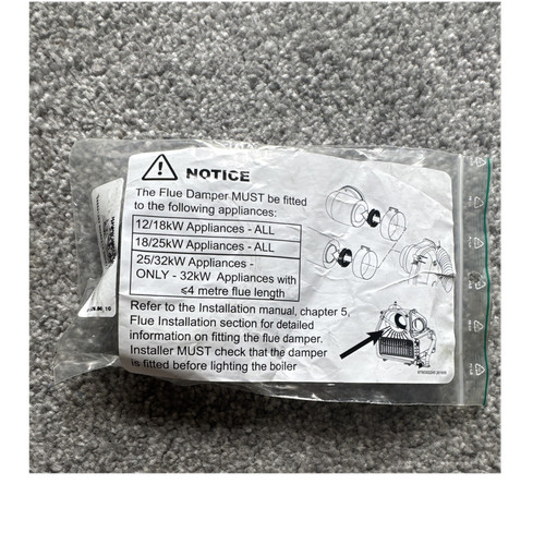 Flue damper kit boiler - flue,