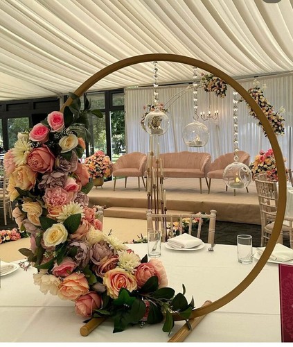 Gold white metal hoop - or,