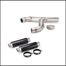 For Aprilia Shiver 750 750GT 2016-2021 Exhaust Tips Carbon Fiber + Mid Link Pipe