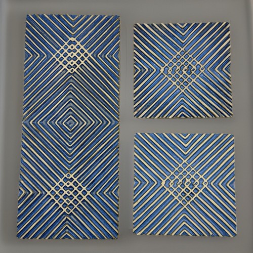 Vintage moulded geometric art - moulded,