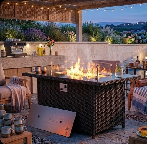 Outdoor propane gas fire - gas, pit