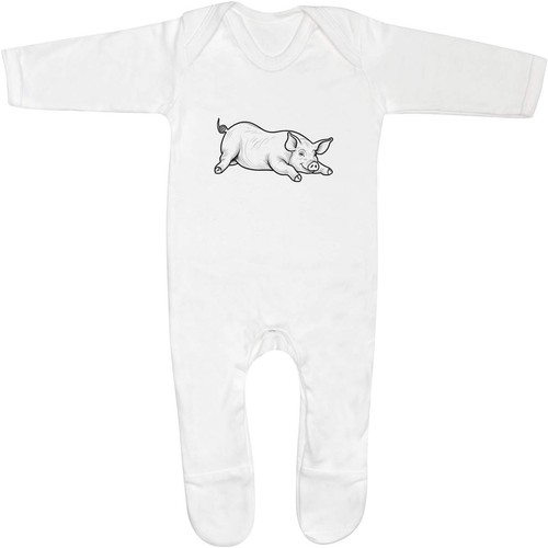 Relaxing pig baby romper - 'relaxing,