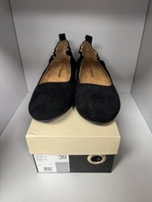 New KG Kurt Geiger “Mackie” Black Suedette Flats Shoes Size 6