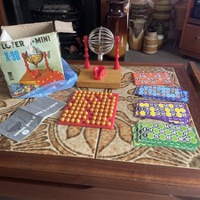 Vintage Mini Lottery Bingo Cage Caller Game Metal Wooden Spain Cromotipe