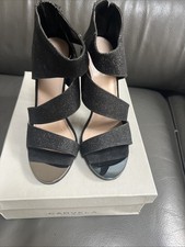 Kurt Geiger Carvela Women's Sparkling Black Strap Heel Shoes, Size 6 (EU 39)