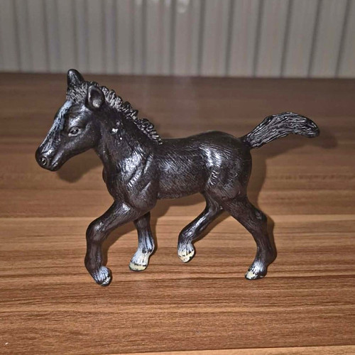 Black horse foal figurine - foal,