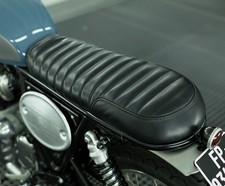 For Royal Enfield Interceptor 650cc Continental GT Black Pure Leather Dual Seat