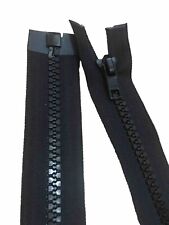 Long Heavy Duty Zip Very Strong Open End # 8 Black Chunky YKK Slider 20/108 inch