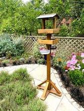 Bird Table Double Wooden Tables Premium Metal Feeding Station Heavy Duty 1.6m
