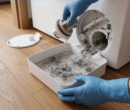 Washing machine drain tray - machine,
