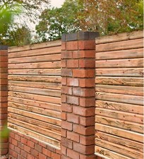 Wooden Garden Fence Panels Treated/ Contemporary Slatted V Grove Panels