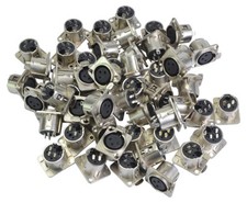 50 x XLR Panel Socket Female 3 Pin – Standard "D" Size - Bulk Packed