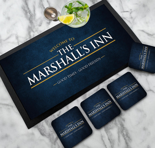 Personalised bar mat - personalised,