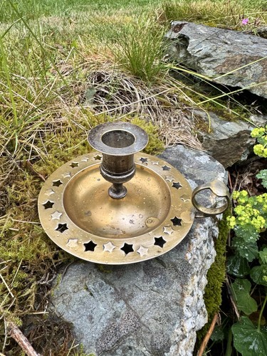 Antique brass chamberstick - antique,
