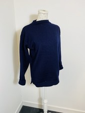 Guernsey Navy Wool Vintage Jumper size 14 approx