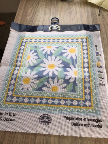 Dmc tapestry canvas daisies - tapestry, canvas-