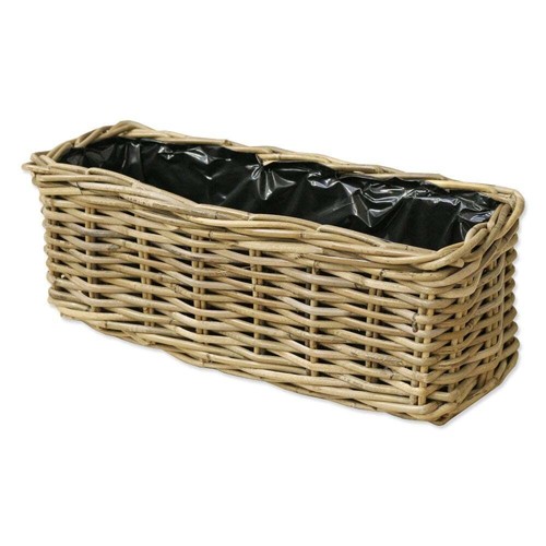 Grey buff rattan planter - grey, &