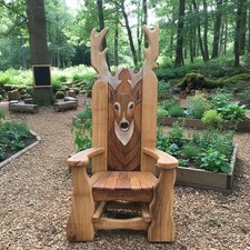 Wooden deer storytelling chair - wooden,