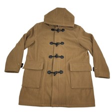 L.L. Bean Wool Duffle Coat Women's XL Brown Hooded Toggle Front Thinsulate