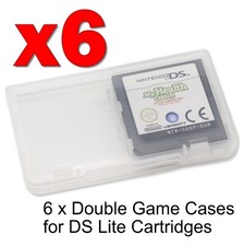 6 x Double Game Cartridge Cases  Nintendo DS NDS NDS Lite NDS 2DS Holds 12 Carts