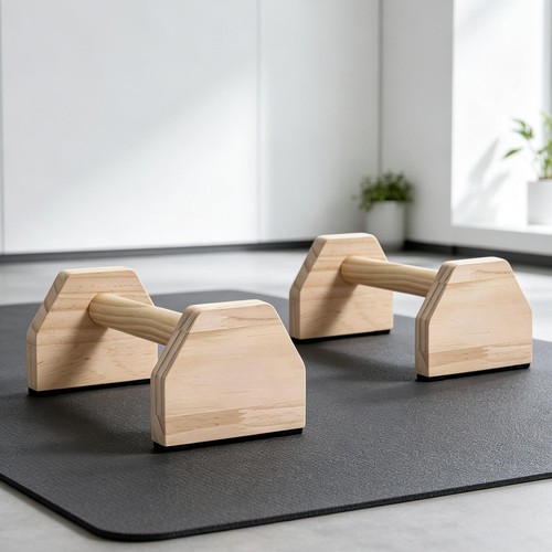 Pair wooden parallettes push - wooden,