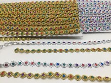 ACRYLIC FLOWER CHAIN TRIM LACE WITH ACRYLIC RHINESTONE