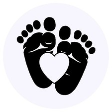 24 x 'Heart Baby Feet' Stickers (SK00070387)