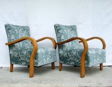 Pair of Art Deco Armchairs, Club Cocktail Chairs. Antique Vintage Halabala 1920.